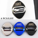 Blue Mugen Stainless Steel Door Lock Door Striker Buckle Lock Protective Cover Set - 4 pcs