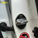 TOYOTA Black Stainless Steel Door Lock Door Striker Cover Set - 4 pcs
