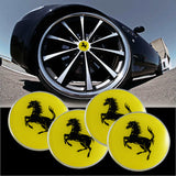 4 pcs SET Ferrari WHEEL Trim CAPS Alloy Racing EMBLEM Badges Stickers 65mm 3D NEW