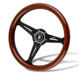 NEW NARDI CLASSIC 350MM STEERING WHEEL MAHOGANY WOOD with BLACK SPOKE F Style