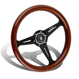 NEW NARDI CLASSIC 350MM STEERING WHEEL MAHOGANY WOOD with BLACK SPOKE F Style