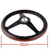 NEW NARDI CLASSIC 350MM STEERING WHEEL MAHOGANY WOOD with BLACK SPOKE F Style