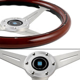 NEW NARDI CLASSIC 350MM STEERING WHEEL MAHOGANY WOOD with POLISHED SPOKE G Style