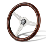 NEW NARDI CLASSIC 350MM STEERING WHEEL MAHOGANY WOOD with POLISHED SPOKE H Style