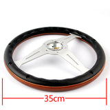 NEW NARDI CLASSIC 350MM STEERING WHEEL MAHOGANY WOOD with POLISHED SPOKE H Style