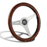 NEW NARDI CLASSIC 350MM STEERING WHEEL MAHOGANY WOOD with POLISHED SPOKE H Style