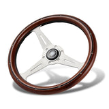 NEW NARDI CLASSIC 350MM STEERING WHEEL MAHOGANY WOOD with POLISHED SPOKE H Style