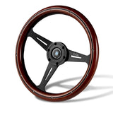 NEW NARDI CLASSIC 350MM STEERING WHEEL MAHOGANY WOOD with BLACK SPOKE I Style