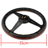 NEW NARDI CLASSIC 350MM STEERING WHEEL MAHOGANY WOOD with BLACK SPOKE I Style