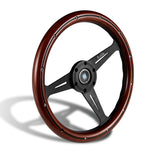 NEW NARDI CLASSIC 350MM STEERING WHEEL MAHOGANY WOOD with BLACK SPOKE I Style