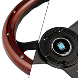 NEW NARDI CLASSIC 350MM STEERING WHEEL MAHOGANY WOOD with BLACK SPOKE I Style