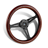 NEW NARDI CLASSIC 350MM STEERING WHEEL MAHOGANY WOOD with BLACK SPOKE I Style