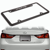 2PCS For Lexus Black Carbon Fiber Stainless Steel  License Plate Frame Black New