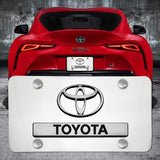 Au-tomotive Gold For 3D TOYOTA Front Mirror Finish Stainless Steel License Plate Frame OFFICIAL LICENSED D.TOY.CC
