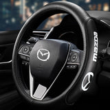 Quality Leather For MAZDA Black 15" Diameter Car Auto Steering Wheel Cover X1