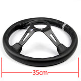 White Line 350mm MOMO Racing Steering Wheel Microfiber Leather with MOMO Horn Button