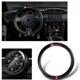 NISSAN Set of Car 15" Steering Wheel Cover Carbon Fiber Look Leather with Exquisite Clock