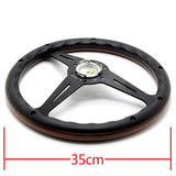 NEW NARDI CLASSIC 350MM STEERING WHEEL MAHOGANY WOOD with BLACK SPOKE N Style
