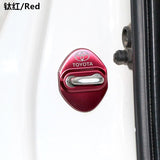 TOYOTA Red Stainless Steel Door Lock Door Striker Cover Set - 4 pcs