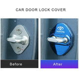 TOYOTA Blue Stainless Steel Door Lock Door Striker Cover Set - 4 pcs