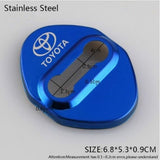 TOYOTA Black Stainless Steel Door Lock Door Striker Cover Set - 4 pcs