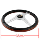 NEW NARDI CLASSIC 350MM STEERING WHEEL MAHOGANY WOOD with POLISHED SPOKE O Style