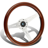 NEW NARDI CLASSIC 350MM STEERING WHEEL MAHOGANY WOOD with POLISHED SPOKE O Style