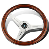 NEW NARDI CLASSIC 350MM STEERING WHEEL MAHOGANY WOOD with POLISHED SPOKE O Style