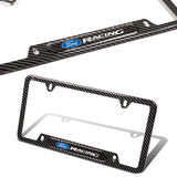 2PCS FORD RACING Black Carbon Fiber License Plate Frame Stainless Steel Metal