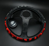 320mm Vertex 1996 Leather Deep Dish Modified Steering Wheel RED/SILVER Stitch Sports Steering Wheel OMP MOMO Racing