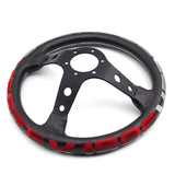 320mm Vertex 1996 Leather Deep Dish Modified Steering Wheel RED/SILVER Stitch Sports Steering Wheel OMP MOMO Racing