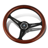 NEW NARDI CLASSIC 350MM STEERING WHEEL MAHOGANY WOOD with BLACK SPOKE R Style