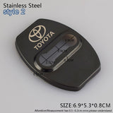 Black TOYOTA Stainless Steel Door Lock Door Striker Cover Set - 4 pcs