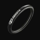 NEW TOYOTA Set Black 15" Diameter Car Auto Steering Wheel Cover Quality Leather with Center Console Armrest Cushion Mat Pad Cover