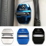 4X Blue Stainless Steel Door Striker Cover Lock Buckle Cap AMG For Mercedes-Benz New