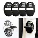 Black Volkswagen VW Stainless Steel Door Lock Door Striker Buckle Lock Protective Cover Set - 4 pcs