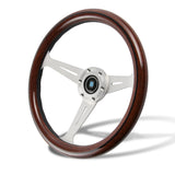 NEW NARDI CLASSIC 350MM STEERING WHEEL MAHOGANY WOOD with POLISHED SPOKE W Style