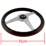 NEW NARDI CLASSIC 350MM STEERING WHEEL MAHOGANY WOOD with POLISHED SPOKE W Style