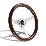 NEW NARDI CLASSIC 350MM STEERING WHEEL MAHOGANY WOOD with POLISHED SPOKE W Style