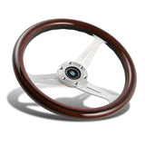 NEW NARDI CLASSIC 350MM STEERING WHEEL MAHOGANY WOOD with POLISHED SPOKE W Style