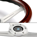 NEW NARDI CLASSIC 350MM STEERING WHEEL MAHOGANY WOOD with POLISHED SPOKE W Style