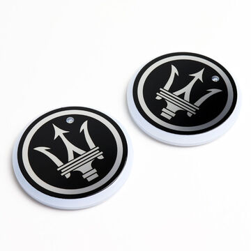 For MASERATI Switchable 7 Color LED Cup Holder Car Button Mat Atmosphere Light 2PCS