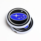 For SUBARU Switchable 7 Color LED Cup Holder Car Button Mat Atmosphere Light 2PCS