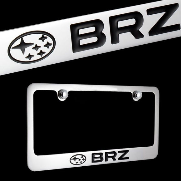For Subaru BRZ Chrome Plated Brass License Plate Frame Officially Licensed NEW