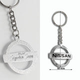Nissan Logo DIE CAST Chrome Metal Key Fob Keyring Keychain Lanyard Pilot