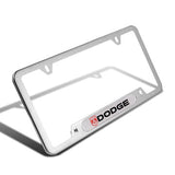 2PCS For DODGE RAM NEW Silver Metal Stainless Steel License Plate Frame