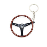 New NARDI ND Keychain Keyring Classic Steering Wheel Wood Black Spokes