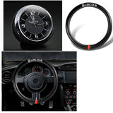 Lincoln Set of Car 15" Steering Wheel Cover Carbon Fiber Look Leather with Exquisite Clock