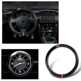 TOYOTA Set of Car 15" Steering Wheel Cover Carbon Fiber Look Leather with Exquisite Clock