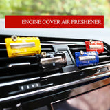 MITSUBISHI EVOLUTION Stainless Steel Engine Valve Cover Red Car Vent Clip Air Freshener Kit - Lemon Scent
